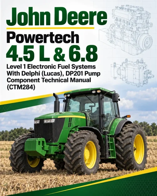 John Deere Powertech 4.5 L & 6.8 Level 1 Electronic Fuel Systems With Delphi (Lucas), DP201 Pump Component Technical Manual (CTM284) John Deere Powertech 4.5 L & 6.8 Level 1 Electronic Fuel Systems With Delphi (Lucas), DP201 Pump Component Technical Manual (CTM284)
