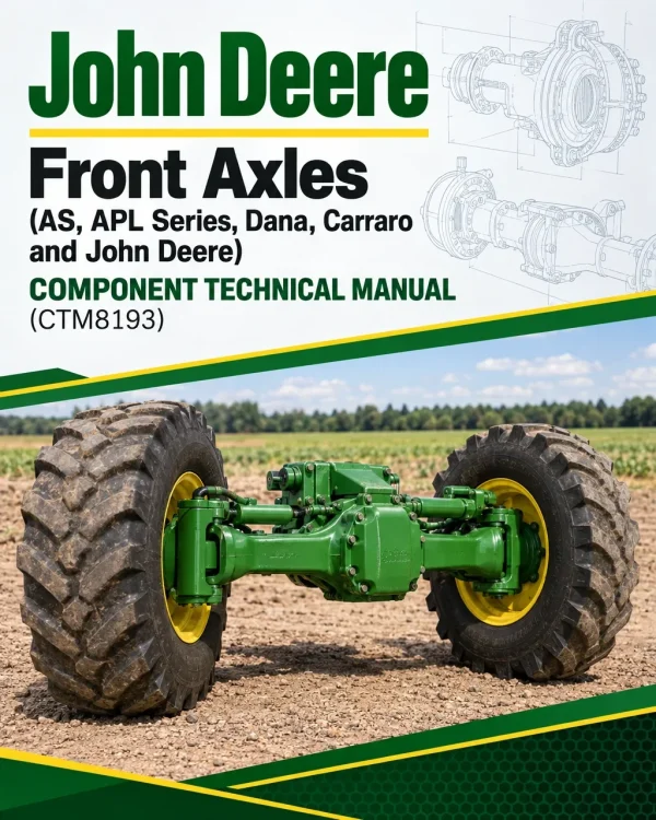 John Deere Front Axles (AS, APL Series, Dana, Carraro and John Deere) Component Technical Manual (CTM8193) John Deere Front Axles (AS, APL Series, Dana, Carraro and John Deere) Component Technical Manual (CTM8193)