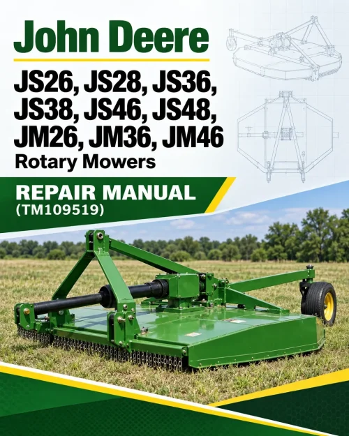 John Deere JS26, JS28, JS36, JS38, JS46, JS48, JM26, JM36, JM46 Rotary Mowers Repair Manual (TM109519) John Deere JS26, JS28, JS36, JS38, JS46, JS48, JM26, JM36, JM46 Rotary Mowers Repair Manual (TM109519)