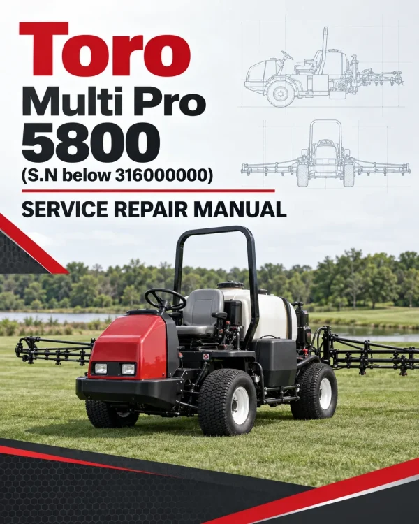 Toro Multi Pro 5800 (S.N below 316000000) Service Repair Manual Toro Multi Pro 5800 (S.N below 316000000) Service Repair Manual