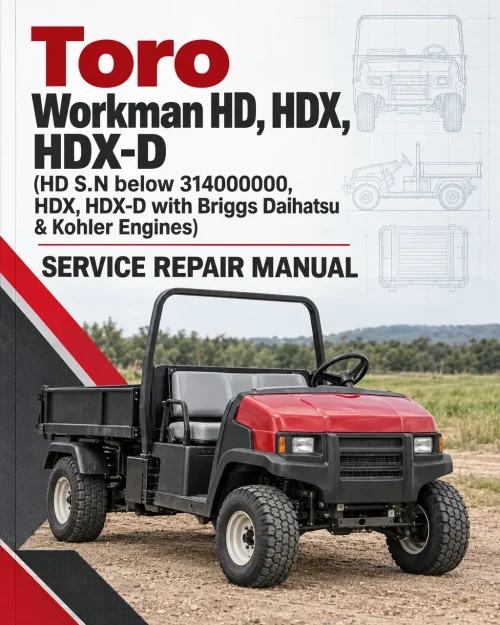 Toro Workman HD, HDX, HDX-D (HD S.N below 314000000, HDX, HDX-D with Briggs Daihatsu & Kohler Engines) Service Repair Manual