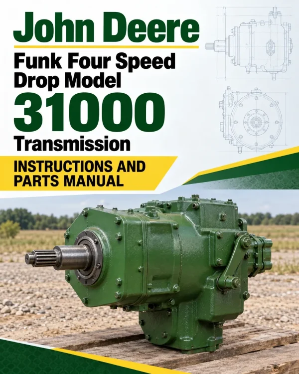 John Deere Funk Four Speed Drop Model 31000 Transmission Instructions and Parts Manual (4031955) John Deere Funk Four Speed Drop Model 31000 Transmission Instructions and Parts Manual (4031955)