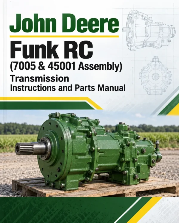John Deere Funk RC (7005 & 45001 Assembly) Transmission Instructions and Parts Manual (4005055) John Deere Funk RC (7005 & 45001 Assembly) Transmission Instructions and Parts Manual (4005055)
