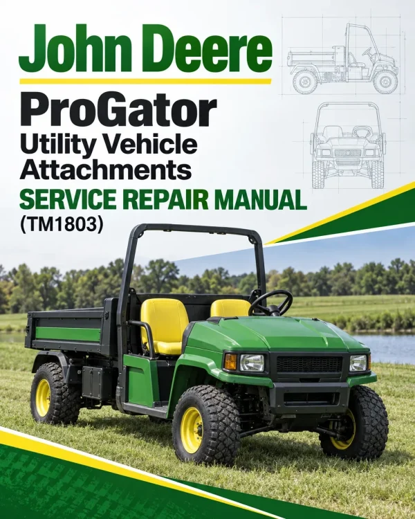 John Deere ProGator Utility Vehicle Attachments Service Repair Manual (TM1803) John Deere ProGator Utility Vehicle Attachments Service Repair Manual (TM1803)
