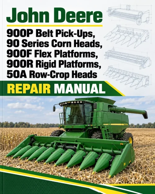 John Deere 900P Belt Pick-Ups, 90 Series Corn Heads, 900F Flex Platforms, 900R Rigid Platforms, 50A Row-Crop Heads Repair Manual John Deere 900P Belt Pick-Ups, 90 Series Corn Heads, 900F Flex Platforms, 900R Rigid Platforms, 50A Row-Crop Heads Repair Manual