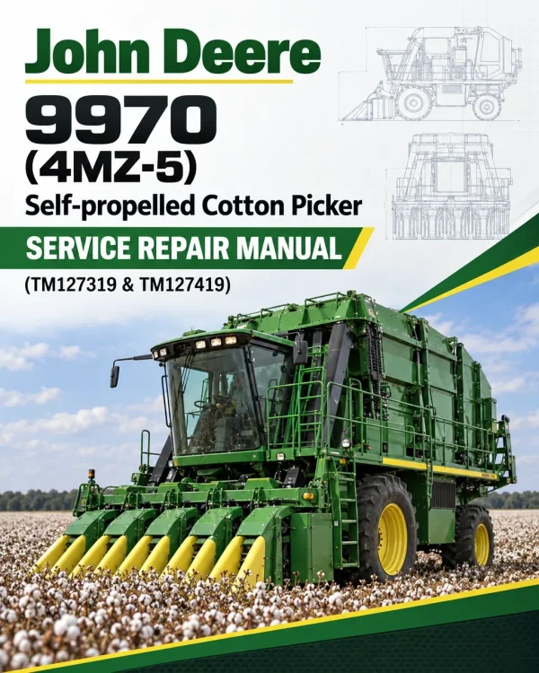 John Deere 9970 (4MZ-5) Self-propelled Cotton Picker Service Repair Manual (TM127319 & TM127419)
