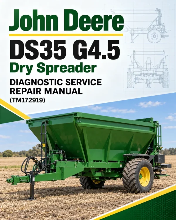 John Deere DS35 G4.5 Dry Spreader Diagnostic Service Repair Manual (TM172919) John Deere DS35 G4.5 Dry Spreader Diagnostic Service Repair Manual (TM172919)