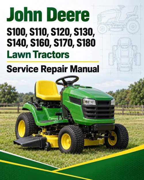 John Deere S100, S110, S120, S130, S140, S160, S170, S180 Lawn Tractors Service Repair Manual (TM171119)