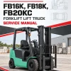Mitsubishi FB16K, FB18K, FB20KC Forklift Lift Truck Service Manual