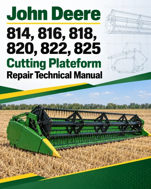 John Deere 814, 816, 818, 820, 822, 825 Cutting Plateform Repair Technical Manual (TM4533) John Deere 814, 816, 818, 820, 822, 825 Cutting Plateform Repair Technical Manual (TM4533)