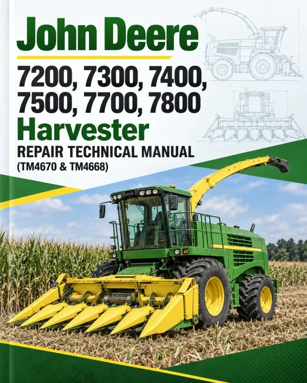 John Deere 7200, 7300, 7400, 7500, 7700, 7800 Harvester Repair Technical Manual (TM4670 & TM4668)