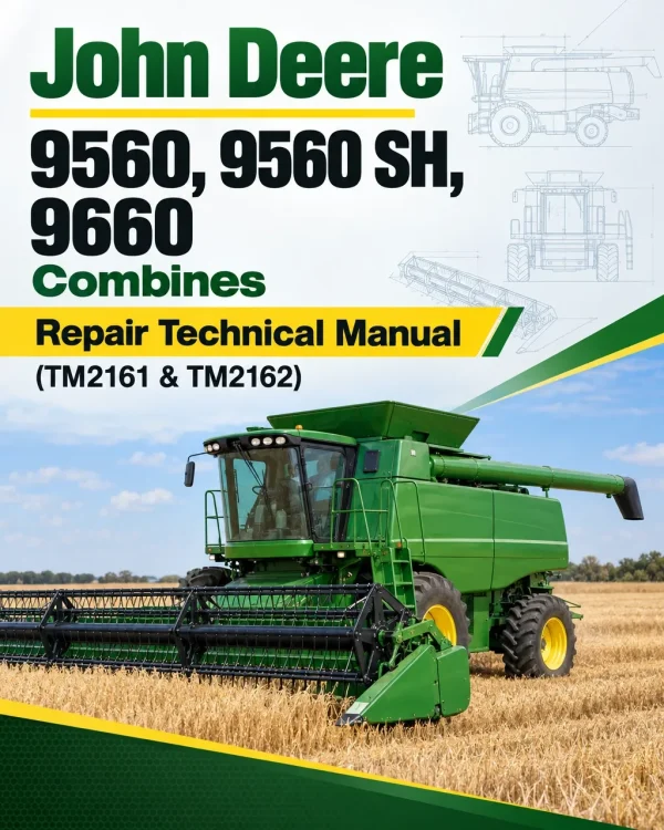 John Deere 9560, 9560 SH, 9660 Combines Repair Technical Manual (TM2161 & TM2162)
