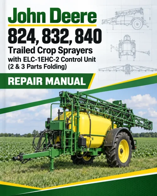 John Deere 824, 832, 840 Trailed Crop Sprayers with ELC-1EHC-2 Control Unit(2 & 3 Parts Folding) Repair Manual