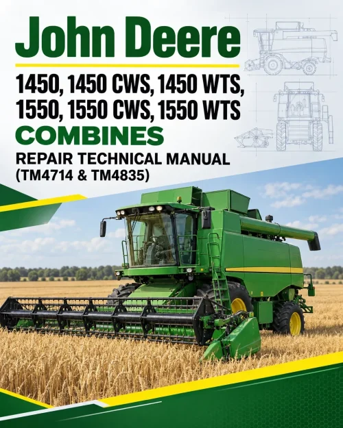 John Deere 1450, 1450 CWS, 1450 WTS, 1550, 1550 CWS, 1550WTS Combines Repair Technical Manual (TM4714 & TM4835) John Deere 1450, 1450 CWS, 1450 WTS, 1550, 1550 CWS, 1550WTS Combines Repair Technical Manual (TM4714 & TM4835)