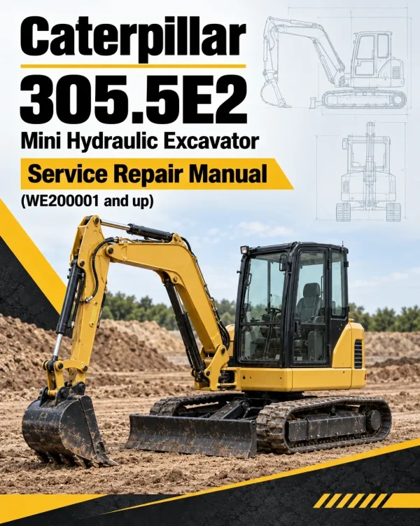 Caterpillar CAT 305.5E2 Mini Hydraulic Excavator Service Repair Manual (WE200001 and up)
