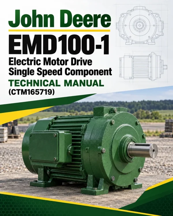 John Deere EMD100-1 Electric Motor Drive Single Speed Component Technical Manual (CTM165719)
