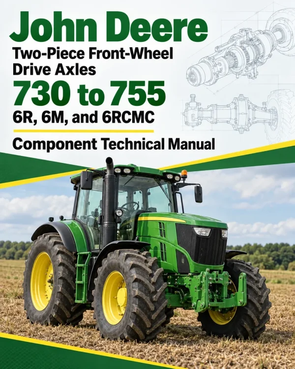 John Deere Two-Piece Front-Wheel Drive Axles 730 to 755 (Version 2), 6R, 6M, and 6RCMC Component Technical Manual (CTM412719) John Deere Two-Piece Front-Wheel Drive Axles 730 to 755 (Version 2), 6R, 6M, and 6RCMC Component Technical Manual (CTM412719)