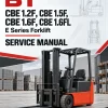 BT CBE 1.2F, CBE 1.5F, CBE 1.6F, CBE 1.6FL E Series Forklift Service Manual BT CBE 1.2F, CBE 1.5F, CBE 1.6F, CBE 1.6FL E Series Forklift Service Manual