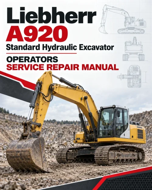Liebherr A920 Standard Hydraulic Excavator Operators Service Repair Manual Liebherr A920 Standard Hydraulic Excavator Operators Service Repair Manual