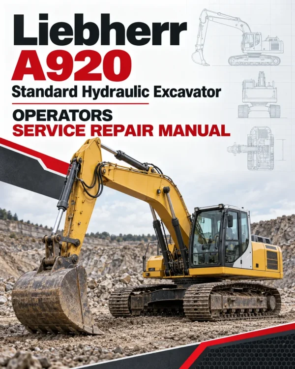 Liebherr A920 Standard Hydraulic Excavator Operators Service Repair Manual Liebherr A920 Standard Hydraulic Excavator Operators Service Repair Manual