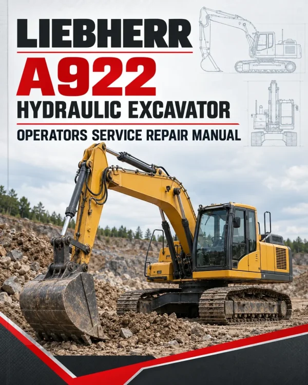 Liebherr A922 Hydraulic Excavator Operators Service Repair Manual Liebherr A922 Hydraulic Excavator Operators Service Repair Manual