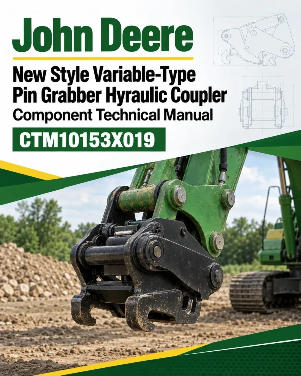 John Deere New Style Variable-Type Pin Grabber Hyraulic Coupler Component Technical Manual (CTM10153X019)