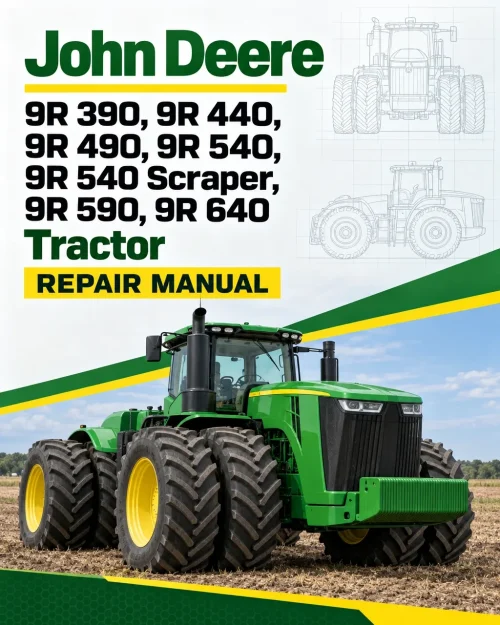 John Deere 9R 390, 9R 440, 9R 490, 9R 540, 9R 540 Scraper, 9R 590, 9R 640 Tractor Repair Manual (TM164919) John Deere 9R 390, 9R 440, 9R 490, 9R 540, 9R 540 Scraper, 9R 590, 9R 640 Tractor Repair Manual (TM164919)