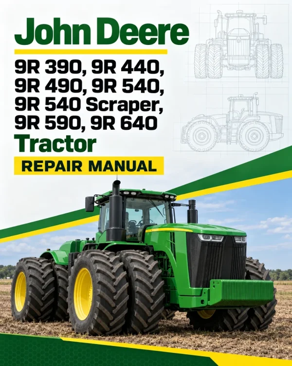 John Deere 9R 390, 9R 440, 9R 490, 9R 540, 9R 540 Scraper, 9R 590, 9R 640 Tractor Repair Manual (TM164919)