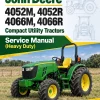 John Deere 4052M, 4052R, 4066M, 4066R Compact Utility Tractors Service Manual (Heavy Duty) John Deere 4052M, 4052R, 4066M, 4066R Compact Utility Tractors Service Manual (Heavy Duty)