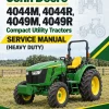 John Deere 4044M, 4044R, 4049M, 4049R Compact Utility Tractors Service Manual (Heavy Duty)