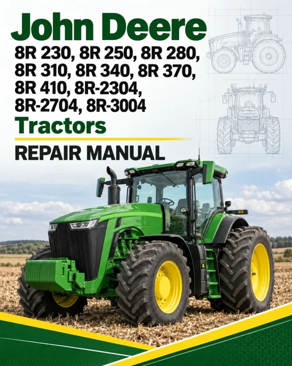 John Deere 8R 230, 8R 250, 8R 280 , 8R 310, 8R 340, 8R 370, 8R 410, 8R-2304, 8R-2704, 8R-3004 Tractors Repair Manual