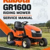 Kubota GR1600 Riding Mower Service Manual