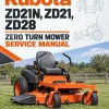Kubota ZD21N, ZD21, ZD28 Zero Turn Mower Service Manual