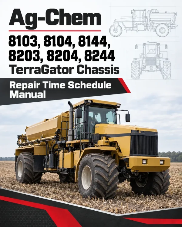 Ag-Chem 8103, 8104, 8144, 8203, 8204, 8244 TerraGator Chassis Repair Time Schedule Manual Ag-Chem 8103, 8104, 8144, 8203, 8204, 8244 TerraGator Chassis Repair Time Schedule Manual