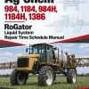 Ag-Chem 984, 1184, 984H, 1184H, 1386 RoGator Liquid System Repair Time Schedule Manual