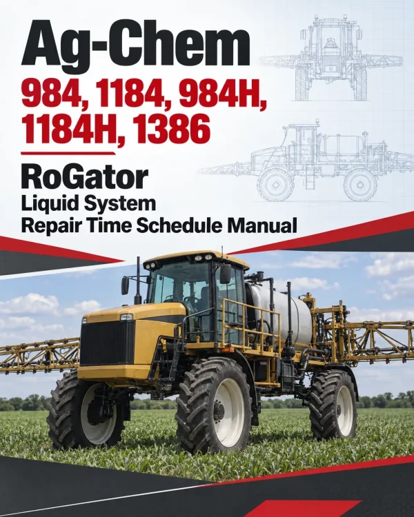 Ag-Chem 984, 1184, 984H, 1184H, 1386 RoGator Liquid System Repair Time Schedule Manual