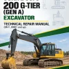 John Deere 200 G-Tier (Gen A) Excavator Technical Repair Manual (SN F_00001 and up)