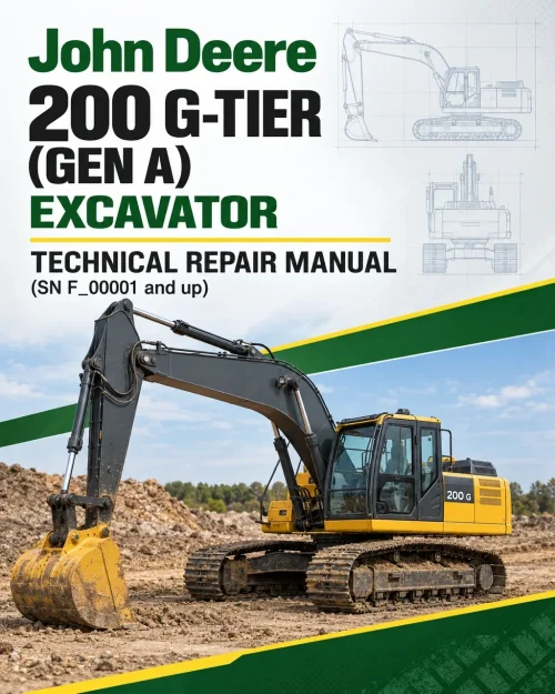 John Deere 200 G-Tier (Gen A) Excavator Technical Repair Manual (SN F_00001 and up)