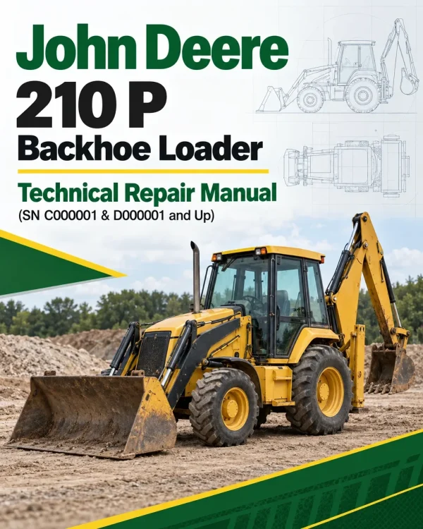 John Deere 210 P Backhoe Loader Technical Repair Manual (SN C000001 & D000001 and Up)