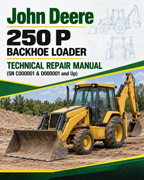 John Deere 250 P Backhoe Loader Technical Repair Manual (SN C000001 & D000001 and Up)