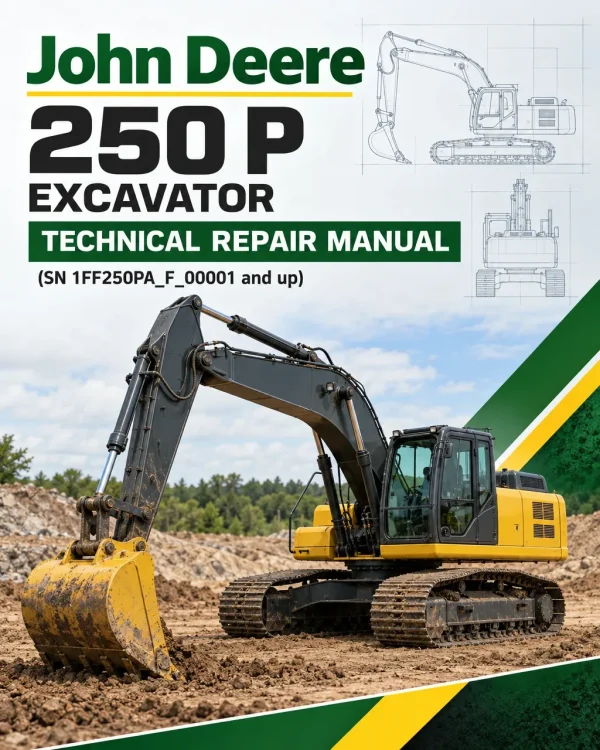John Deere 250 P Excavator Technical Repair Manual (SN 1FF250PA_F_00001 and up)