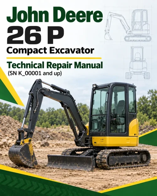 John Deere 26 P Compact Excavator Technical Repair Manual (SN K_00001 and up)