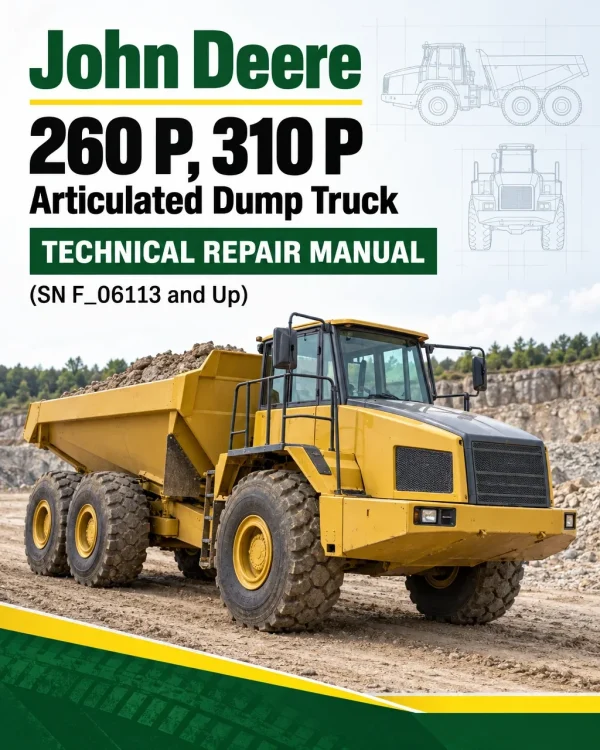 John Deere 260 P, 310 P Articulated Dump Truck Technical Repair Manual (SN F_06113 and Up)