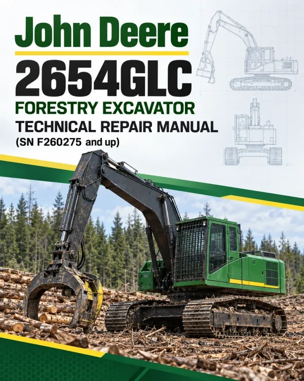 John Deere 2654GLC Forestry Excavator Technical Repair Manual (SN F260275 and up)