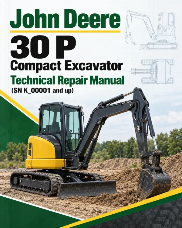 John Deere 30 P Compact Excavator Technical Repair Manual (SN K_00001 and up)