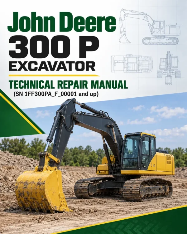 John Deere 300 P Excavator Technical Repair Manual (SN 1FF300PA_F_00001 and up)