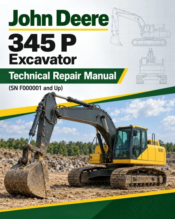 John Deere 345 P Excavator Technical Repair Manual (SN F000001 and Up)