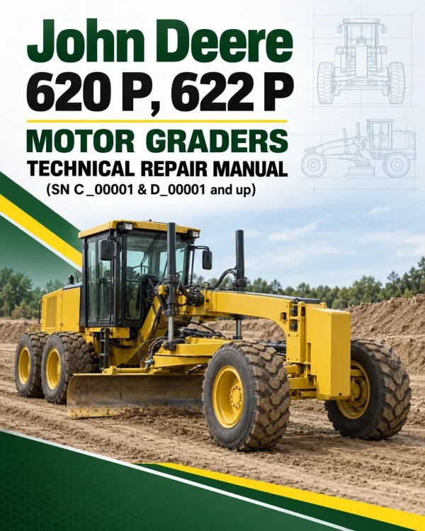 John Deere 620 P, 622 P Motor Graders Technical Repair Manual (SN C_00001 & D_00001 and up)