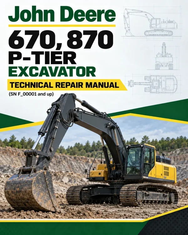 John Deere 670, 870 P-Tier Excavator Technical Repair Manual (SN F_00001 and up)