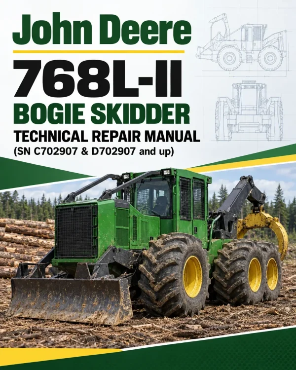John Deere 768L-II Bogie Skidder Technical Repair Manual (SN C702907 & D702907 and up)